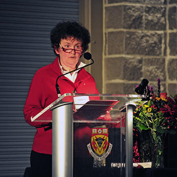 Royal Society of Canada president Yolande Grisé speaks at a reception in the MacEwan Hall ballroom at the University of Calgary on Monday, Feb. 25, 2013.