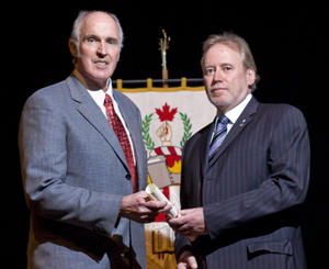 Leo Behie, left, with Yvan Guindon, President of the Royal Society of Canada.