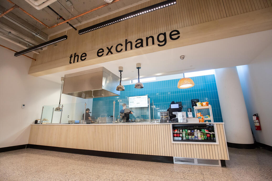 The Exchange, Mathison Hall Food Services' third-party restaurant rotation space, currently featuring local Italian restaurant, D.O.P. 