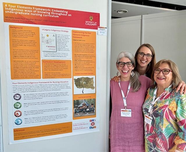 Dr.Scott, Dr.Bensler and Elder Goodstriker stand beside their poster presentation